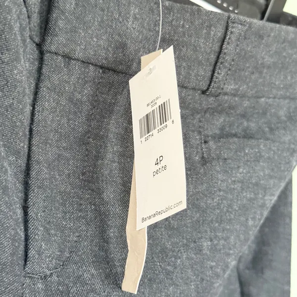 NWT Banana Republic Women’s Sloan Fit Pants Dark Grey Size 4 Petite - Image 7