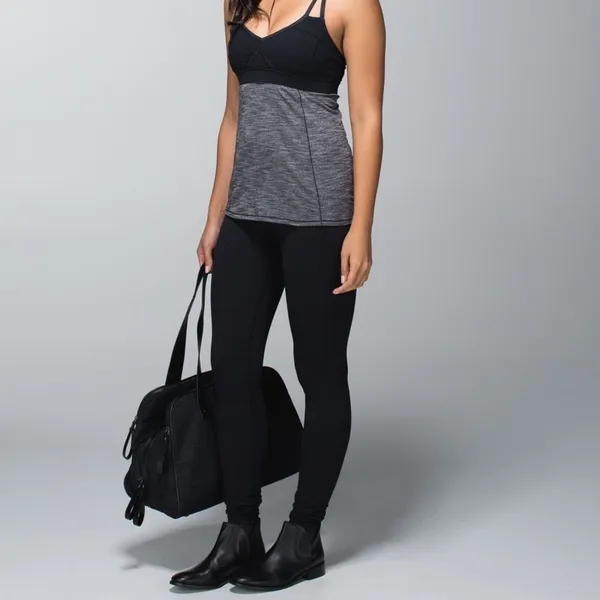 Lululemon Leggings Womens 8 Wunder Under Shine Dot Roll Down Limited Edition Blk - Image 3