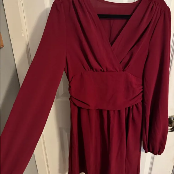 Red Long Sleeve Dress Size L - Image 3