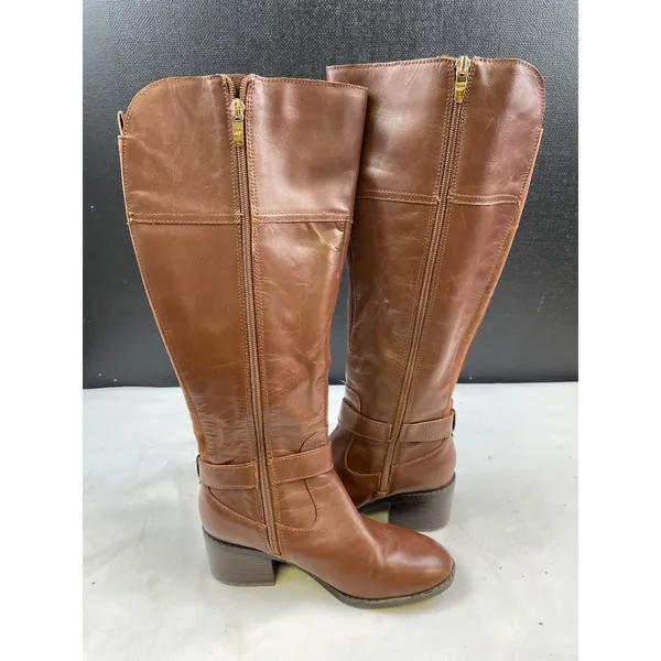Mark Fisher Women's Brown Leather Tall Boots/Shoes Heel 2" Size 5.5 SKU 4728 - Image 5