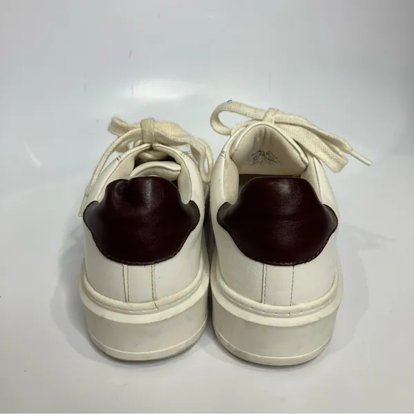 Zara white faux‎ leather sneakers size 37 - Image 6
