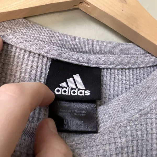 Adidas Gray Auburn Tigers‎ Long Sleeve Waffle Knit Shirt M - Image 2