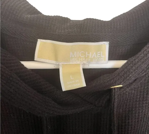 Michael Kors black long sleeve hoodie thermal shirt size large - Image 5