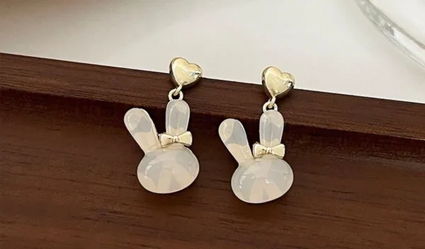 Bunny Stud Earrings for Women,Cute Opal Rabbit Earrings for Girls,Animal Earring - Image 3