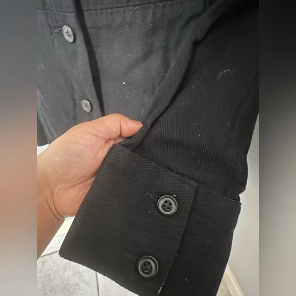 GAP Elegant Black Women's Coat COAT SIZE S in great condition 100% cotton cute 🥰 - Image 5