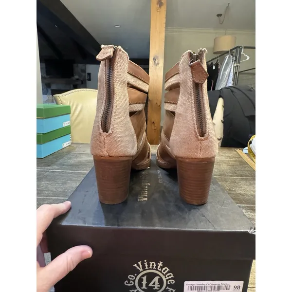 Vintage Foundry Co Women's Michelle Sandal size 10 heels‎ ankle strap leather - Image 6