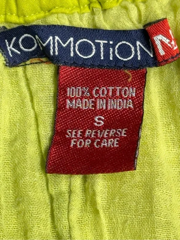 Kommotion NY Lime Green Boho Mx Skirt 100% Cotton Embroidered Sequin Tiered Sz S - Image 5