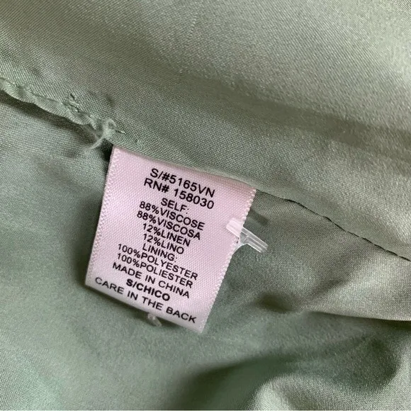 May Berries Green Linen Blend Button Vest Small Cottagecore Lightweight Chic - Image 5