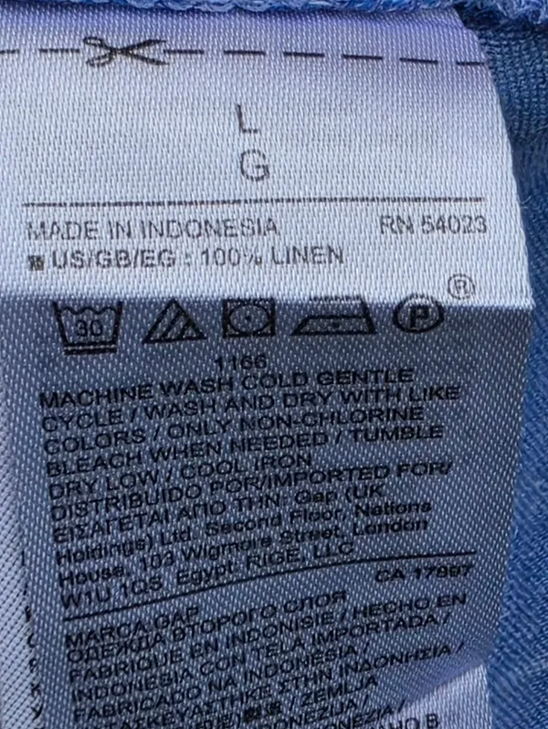 Gap sleeveless Blue linen top Large - Image 7