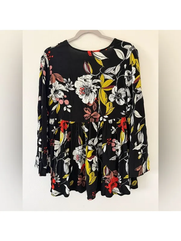 Free People Bella Floral Bell Sleeve Tunic Mini Dress women’s size small - Image 5