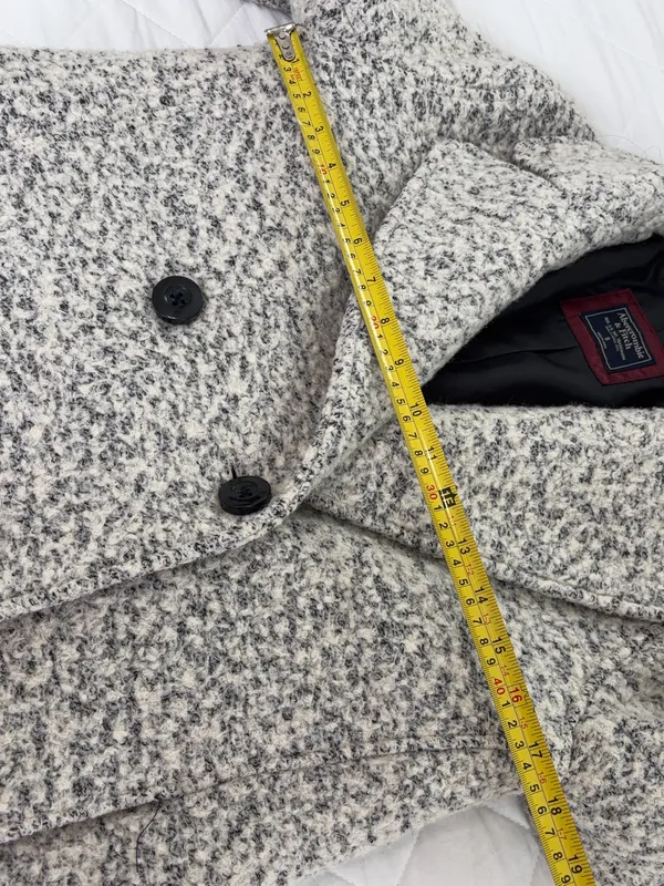 Abercrombie & Fitch Wool Blend Coat S Boucle Peacoat Old Money Preppy Classic - Image 9