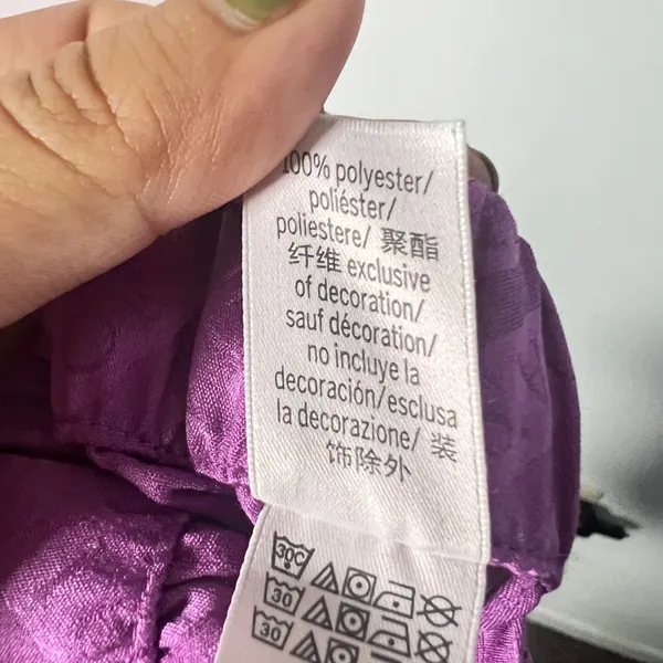 Victoria's Secret Satin Pajama Set Large Purple Logo Shorts Lightweight - Image 7