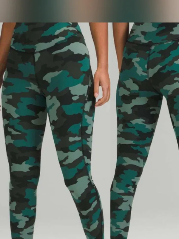 {8} Lululemon Base Pace Heritage 365 Tidewater Teal Camo High Rise Legging - Image 2