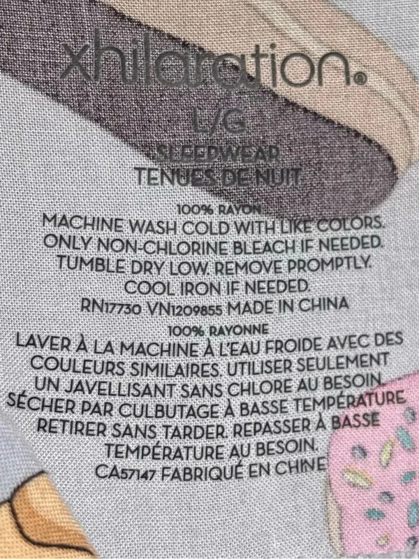 Xhilaration Women’s Donuts Pastries & Iced Coffee Sleep Shirt Nightgown Size L - Image 2