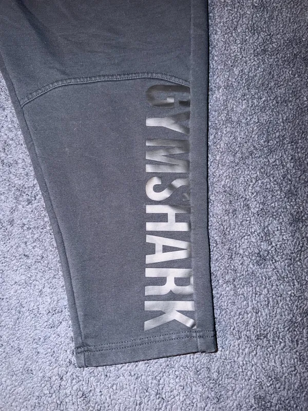 Gymshark Black Tapered Track Joggers with Side Logo - Image 2