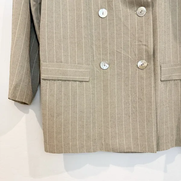 Lew Magram Blazer Size 16 Pinstripe Double Breasted Vintage Oversize Slouchy 90s - Image 3