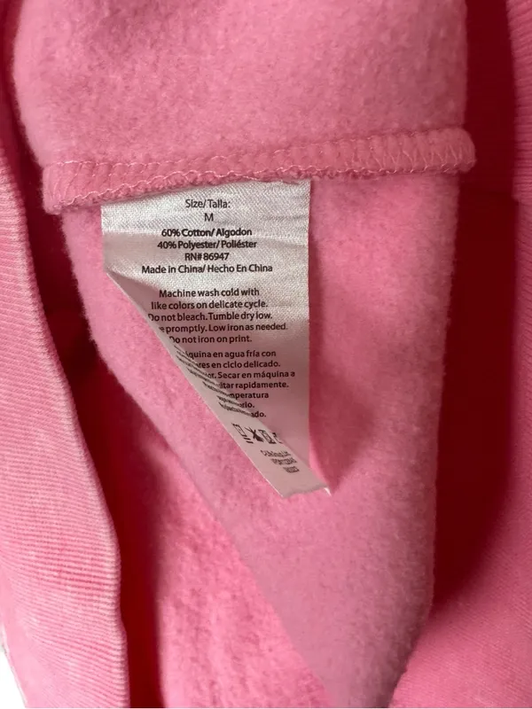 Barbie Pink Distressed Style Glitter Crewneck Logo Pullover Sweatshirt Size M - Image 4