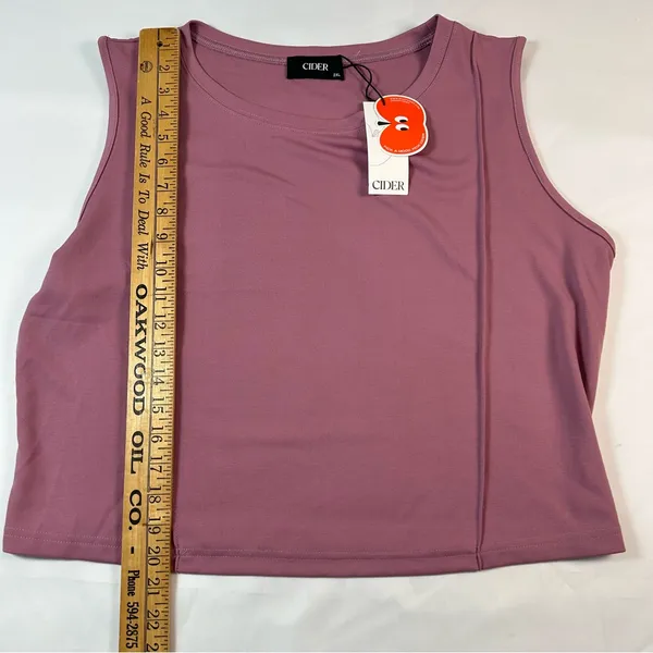 NWT Cider Stitch Tank Top & Elastic Waist Pants Curve Plus Mauve Set Women's 2XL - Image 8