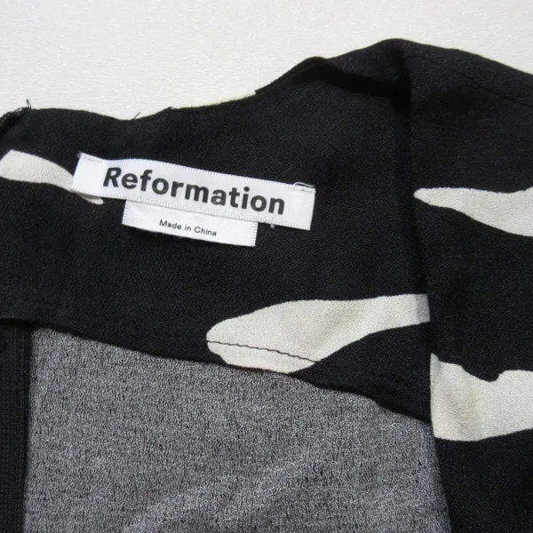 NWT Reformation Wallflower Midi in Mustang Black Ivory Slit Crepe Dress 6 $248 - Image 6