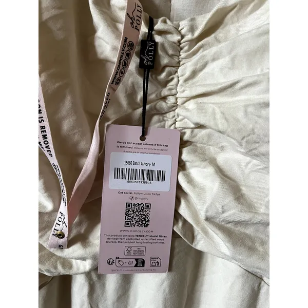 Oh Polly Elanora Deep V-neck Maxi Dress in Ivory Size M New - Image 7
