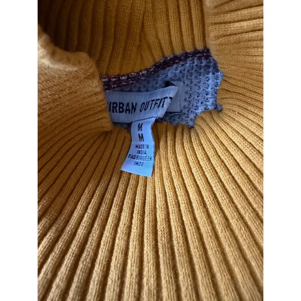 Urban Outfitters Womens M Orange Ombre Stripe Waffle Knit Mock Neck Sweater‎ - Image 2