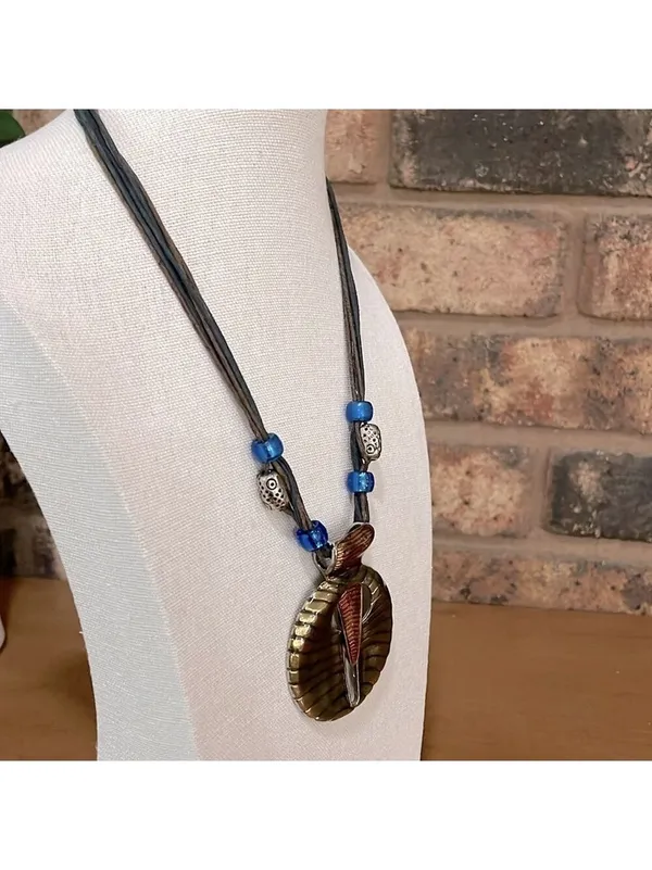 Egyptian revival statement necklace Blue - Image 4
