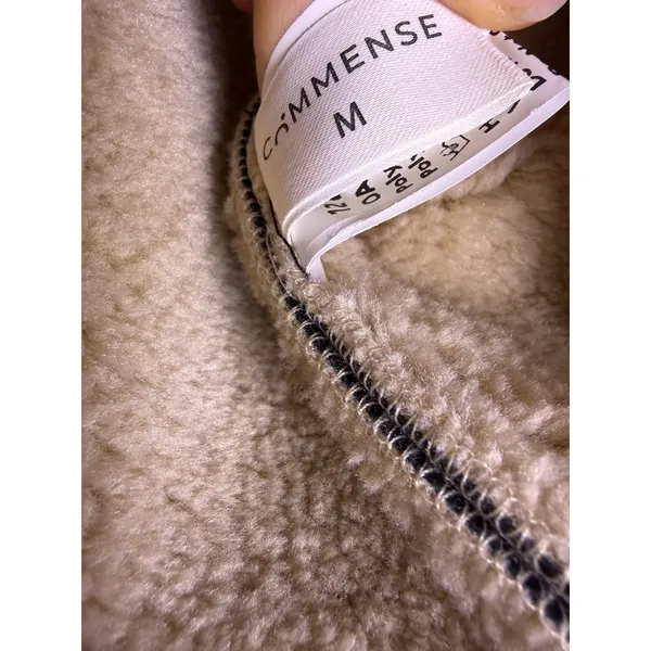 Commense Too Blessed Sherpa Lined Shearling Leather Flight Jacket Womens M Black Size M - Image 6
