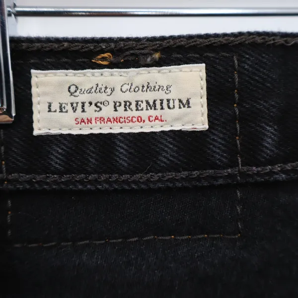 Levi's Denim Shorts Womens 28 501 Premium Black Distressed Cut Off Excellent - Image 3