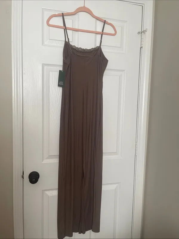 Wild Fable NWT Women's Brown Slip Dress with Lace Trim - Image 2