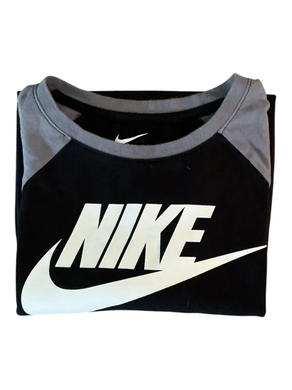 Nike Air Men's Raglan 3/4 Sleeve Graphic T-Shirt - Black/Grey - Size Small - Image 4