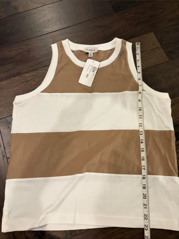 New With Tags Evereve Miles Stripe Tank Sz M - Image 5