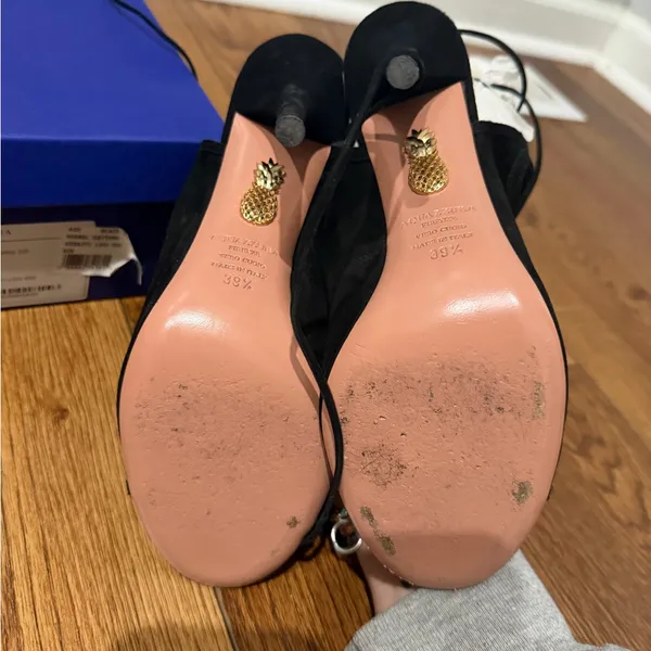 Aquazzura suede sexy thing heels size 39.5 - Image 4