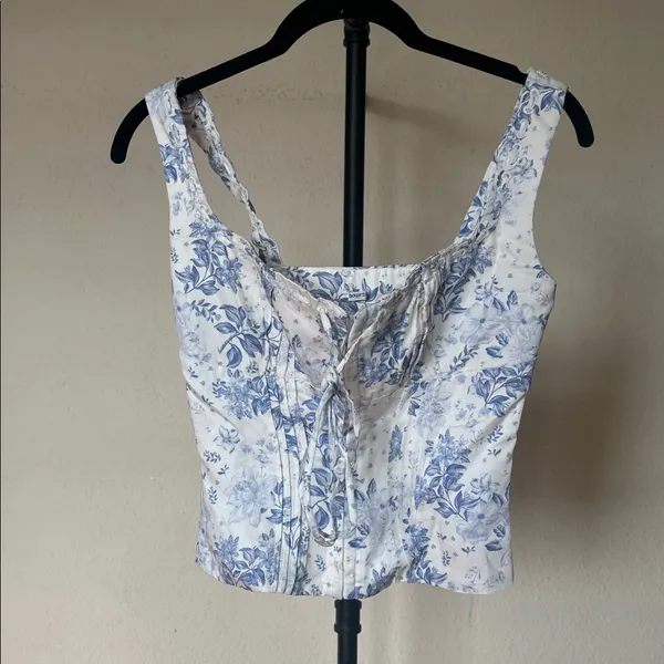 House of CB Chicca Blue Floral Top nwot size‎ XS D/DD - Image 3