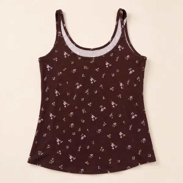 No Boundaries Burgundy Ditsy Floral Tank Top Y2K Coquette L - Image 7