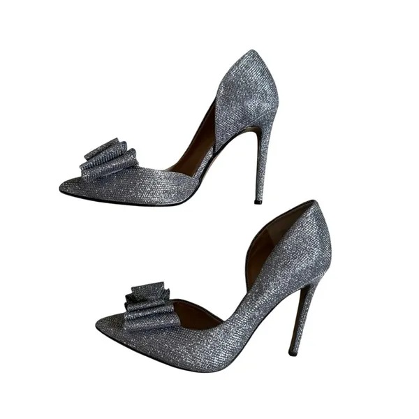 NWOB Betsey Johnson Womens Prince DOrsay Pumps Pewter Size 8 - Image 4