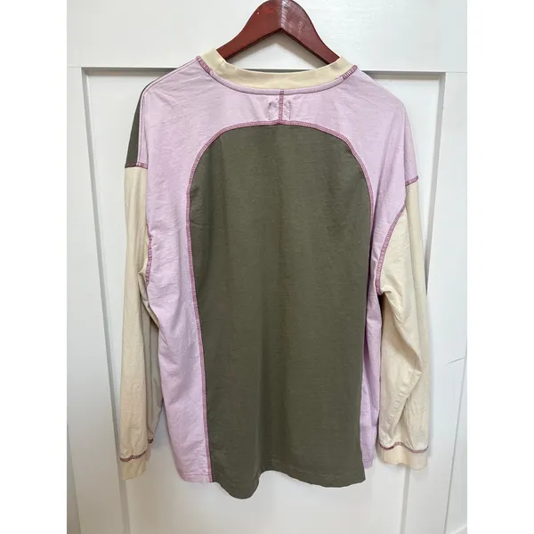 BDG Colby Seamed Colorblock Relaxed 90's Retro Relaxed Long Sleeve Tee, L - Image 6