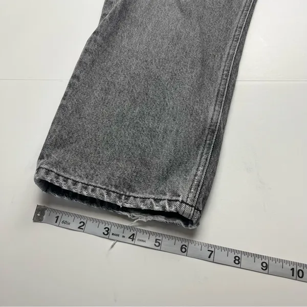Agolde 90’s Crop Faded Black Trip Dark Grey Gray High Rise‎ Loose 24 Denim Jean - Image 13