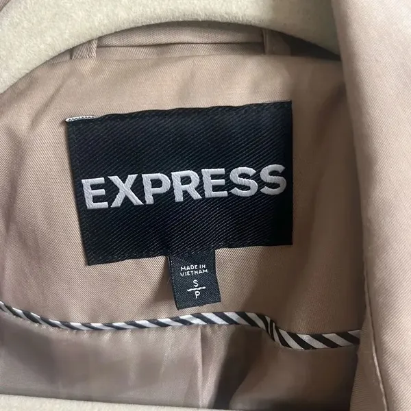 ✨Express Tan Khaki Trench Sz Small Coat✨ - Image 5
