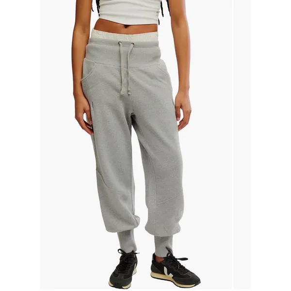 NWT FREE PEOPLE |‎ FP Movement Day Off Pants Joggers Heather Grey Sz L - Image 2