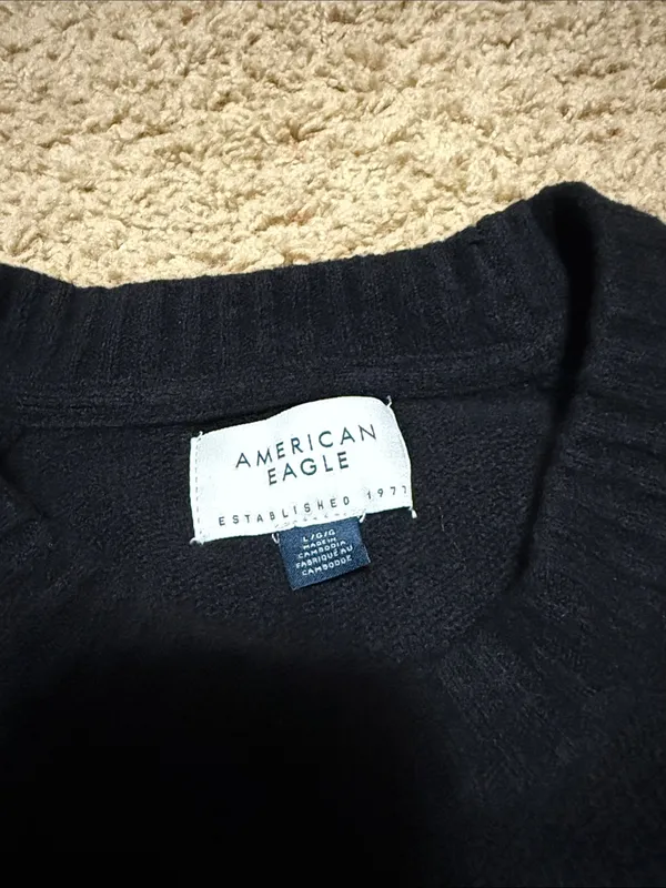 American Eagle Outfitters Black Oversized Crewneck Sweater - Image 2