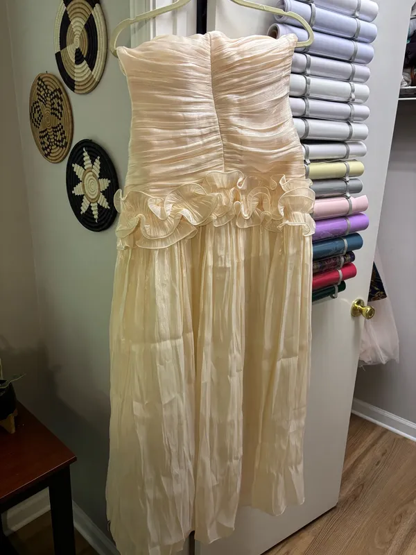 Miss Rosier Cream Dress Tan Size M - Image 3