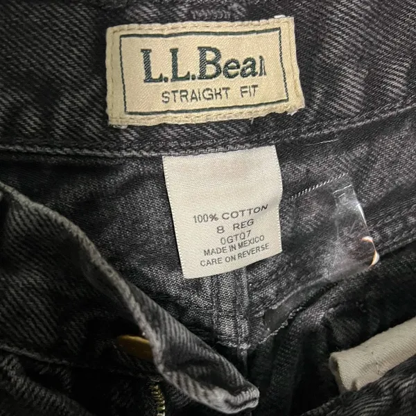 L.L. Bean Women's Black Baggy vintage straight Jeans size 8‎ - Image 3