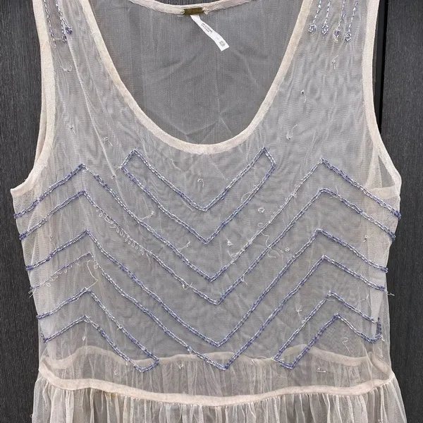 Free People Beaded Sheer Dress AS‎ IS - Image 2