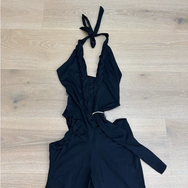 Outcast Jumpsuit Halter Neck Cut Outs Rinna Size XL Black - Image 2