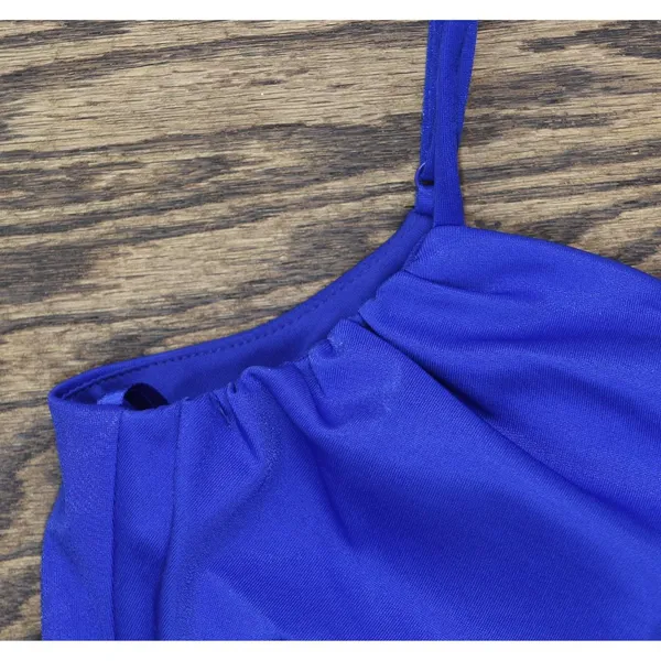 B. Darlin Notched Neck Side Slit Knit Bodycon Midi Dress Royal Slim Blue XL - Image 7