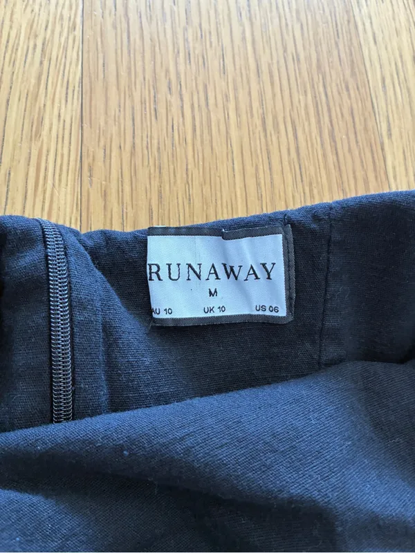 Runaway The Label Strapless Black Linen Bodycon Mini Dress Womens Size Medium - Image 4