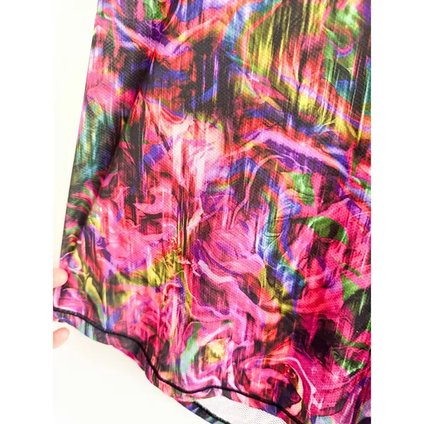 Lululemon | High Neck Running Training Tee Hyper Flow Pink Multi | Est Sz 6 - Image 5