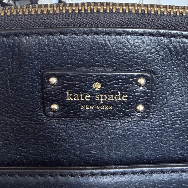 Kate Spade Crossbody Bag Womens Small Black Leather Zip Top Adjustable Strap - Image 9