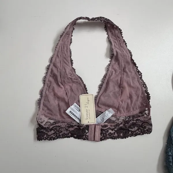 Forever 21 Wet Seal Bralettes Halter No Padding Lace Polka Dot Pink Purple Green - Image 7