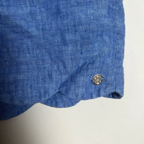 LILLY PULITZER- Brea Linen Shorts Blue Casual Pull On Summer Travel Resort Prep - Image 4